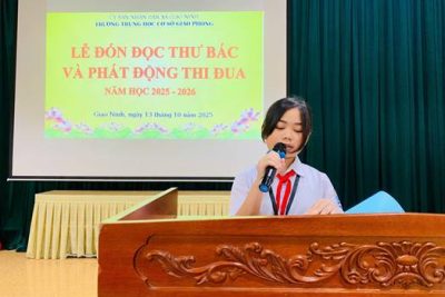 TRƯỜNG THCS GIAO PHONG TỔ CHỨC LỄ ĐÓN ĐỌC THƯ BÁC HỒ GỬI NGÀNH GIÁO DỤC VÀ PHÁT ĐỘNG PHONG TRÀO THI ĐUA “HỘI DẠY – HỘI HỌC” NĂM HỌC 2025 – 2026